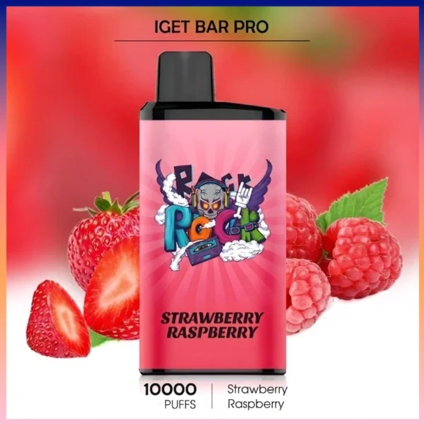 下载-600x600-1.webp IGET Bar Pro Strawberry Raspberry 10000 Puffs - Image 1
